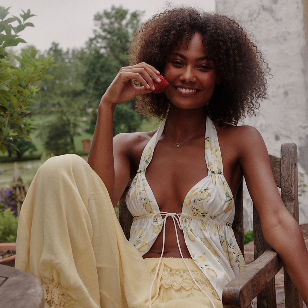 For Love & Lemons 'Cassandra' Top in White (NWT) - Picture 2 of 7